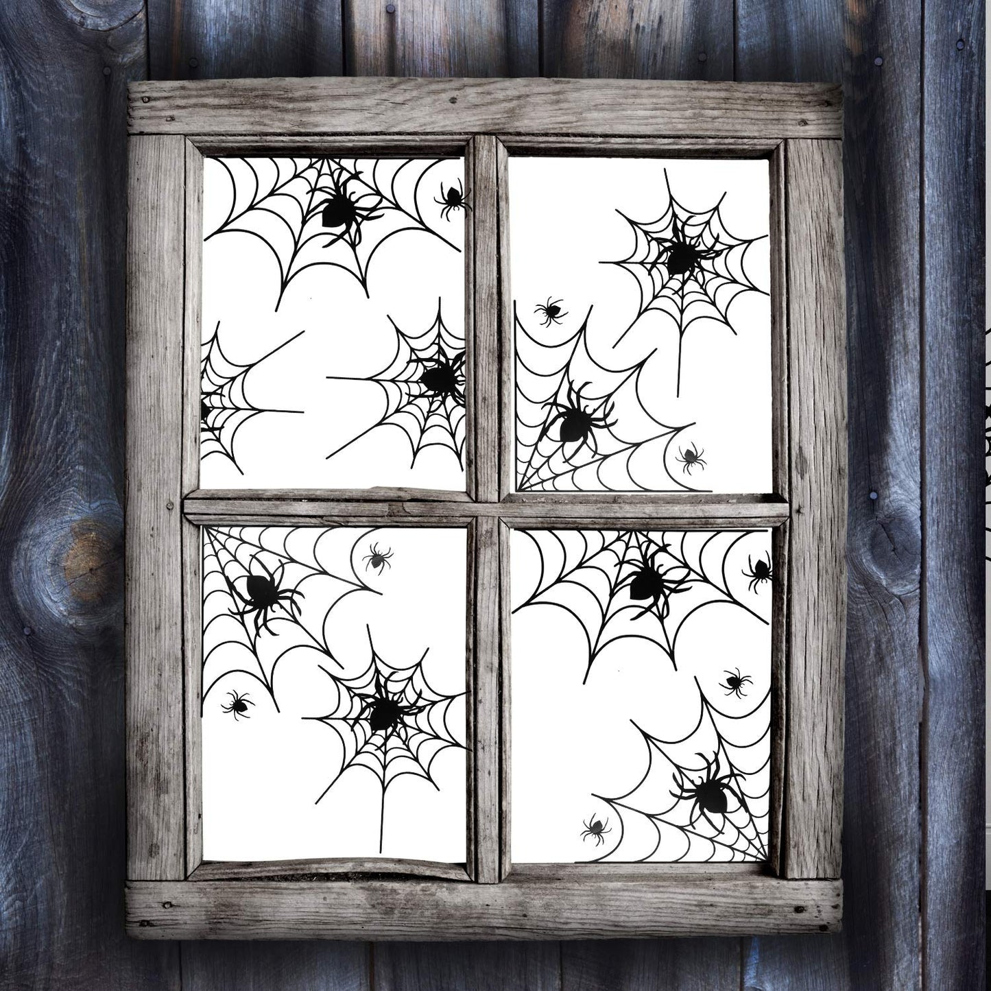 5 Sheets Halloween Window Stickers Wall Decoration Set Spider Web Design Window Clings for Halloween Party Supplies, 70 Pieces