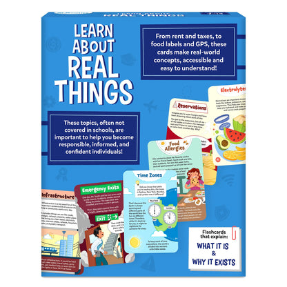 Skillmatics Flashcards for Kids – Learn About Real Things, 70 Cards on Money, Taxes & Concepts Schools Don't Teach, Practical Life Skills for Homeschool & Middle School, Gift for Tweens Ages 7-14