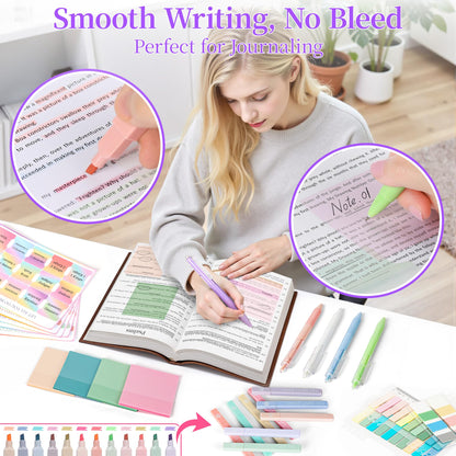 Bible Study Supplies Journaling Kit for Women,Bible Study Kit with Highlighters No Bleed,Journal Notebook Tabs Large Pencil Case, Accessories Set for Women Teens Beginner, Christian Gifts (purple)