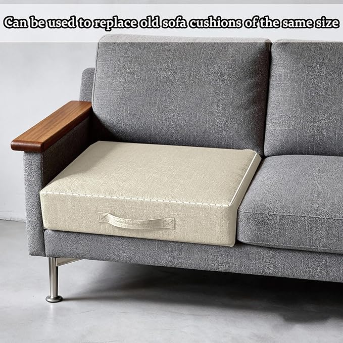 Recliner Cushion for Elderly, 20'' x 20'' x 5" Thick for Seniors Recliners Booster Seat Cushions High-Density Foam Couch, Chairs Support Pad Relief Pain Pressure (Beige)