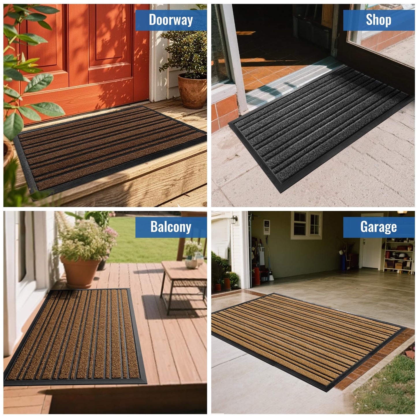 BEHERO Door Mat Outdoor Entrance, 30.5"x17" Extra Durable Front Door Mat Outside, Heavy Duty Welcome Mat for Outside Entry, Back Door Mats Non Slip, Waterproof All-Season Doormats, Yellow