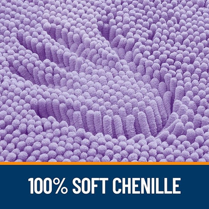 OLANLY Large Bathroom Rugs 44x32, Extra Soft Absorbent Chenille Bath Rugs, Rubber Backing Quick Dry, Machine Washable Bath Mats for Bathroom Floor, Tub and Shower, Home Decor Accessories, Lavender