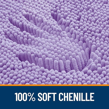 OLANLY Bathroom Rugs 30x18, Extra Soft Absorbent Chenille Bath Rugs, Rubber Backing Quick Dry, Machine Washable Bath Mats for Bathroom Floor, Tub and Shower, Home Decor Accessories, Lavender