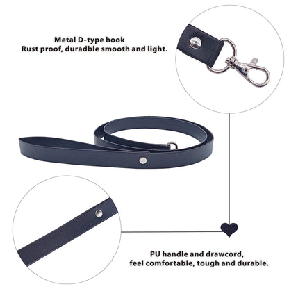 Gothic Leather Choker Collar with Long Traction Leather Rope and Collar Necklace Neck Size Adjustable Suitable for Pet Black 25x2 in