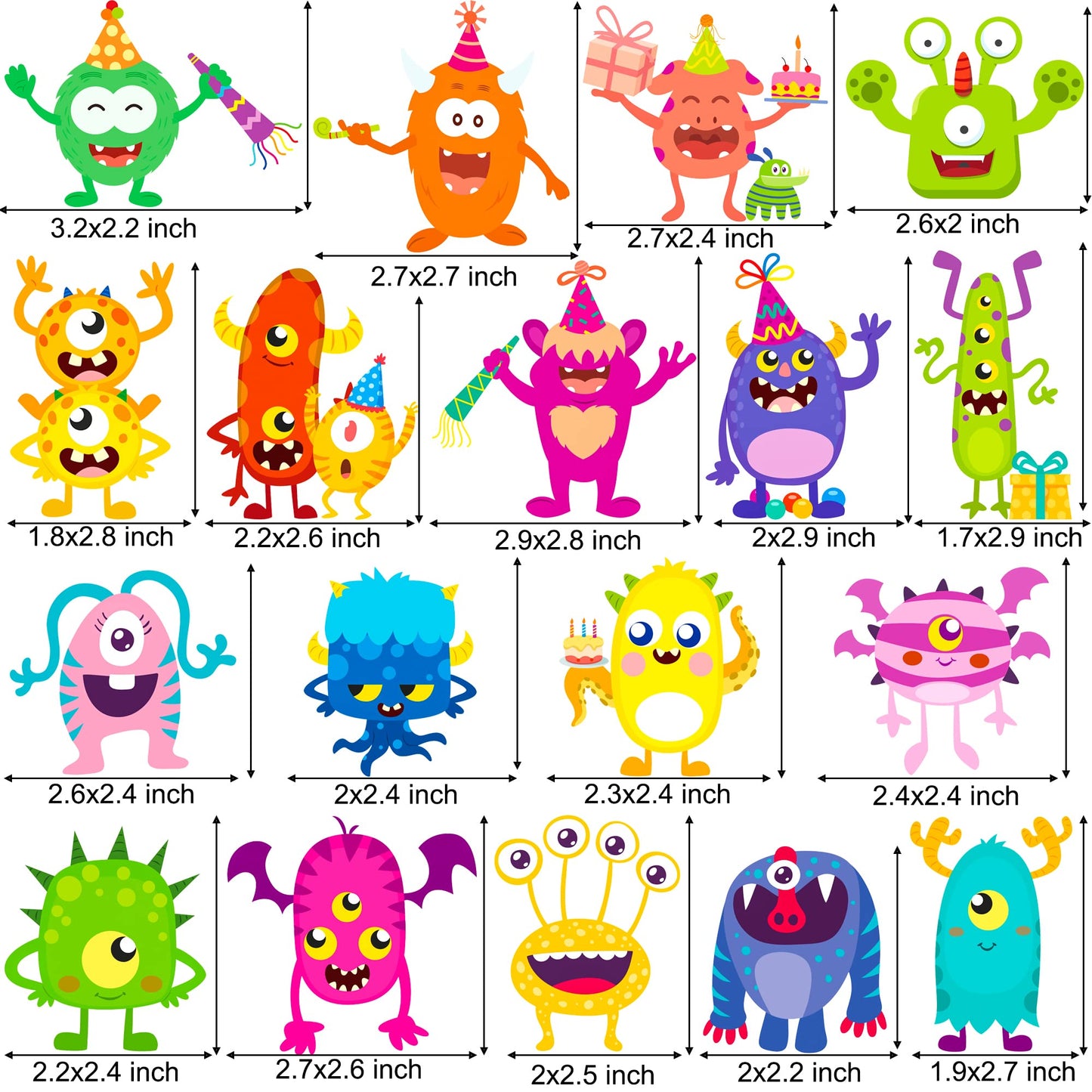 umoni 36pcs Little Monster Cupcake Toppers, Green, Baby Shower, Birthday Decorations for Kids Party