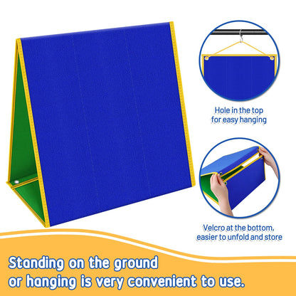 AKAYOK Foldable Felt Board for Toddlers, Double-Sided Flannel Boards Stories for Preschool Learning, Interactive Storytelling & Play, 33" x 12" Portable Felt Letter Board for Home & Classroom Use