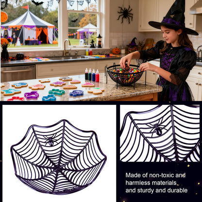 VirgoCCY 9 PCS Halloween Candy Bowl Set, Halloween Decorations, Trick or Treat Party Supplies Indoor Decor Candy Holder, 3 Spider web, 3 Skeleton, 3 Spider, Black/Orange/Purple