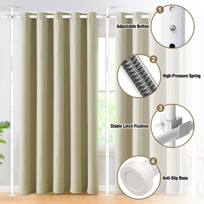 Room Divider Curtain Rod, No Drilling Tension Rod for Room Separation, Adjustable 4-10ft(H) 30-147"(W) Heavy Duty Floor to Ceiling Wall Divider Space Partition Privacy Separator, White