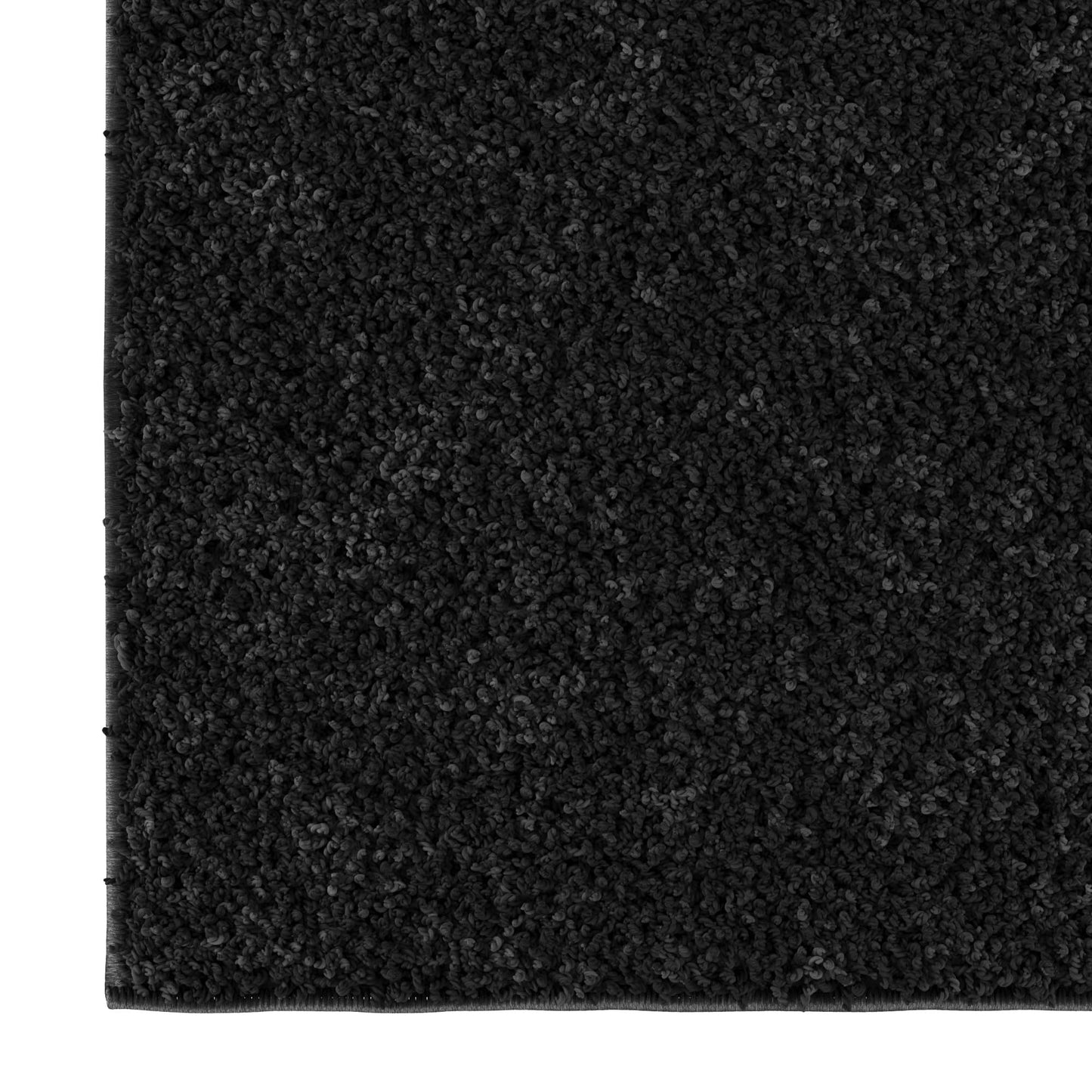 Ottomanson Shag Area Rug 3' x 5', Fluffy Bedroom Rug with Non-Slip Rubber Backing, Soft Non-Shedding Accent Rug for Living Room, Nursery, Entryway, Dorm, Black