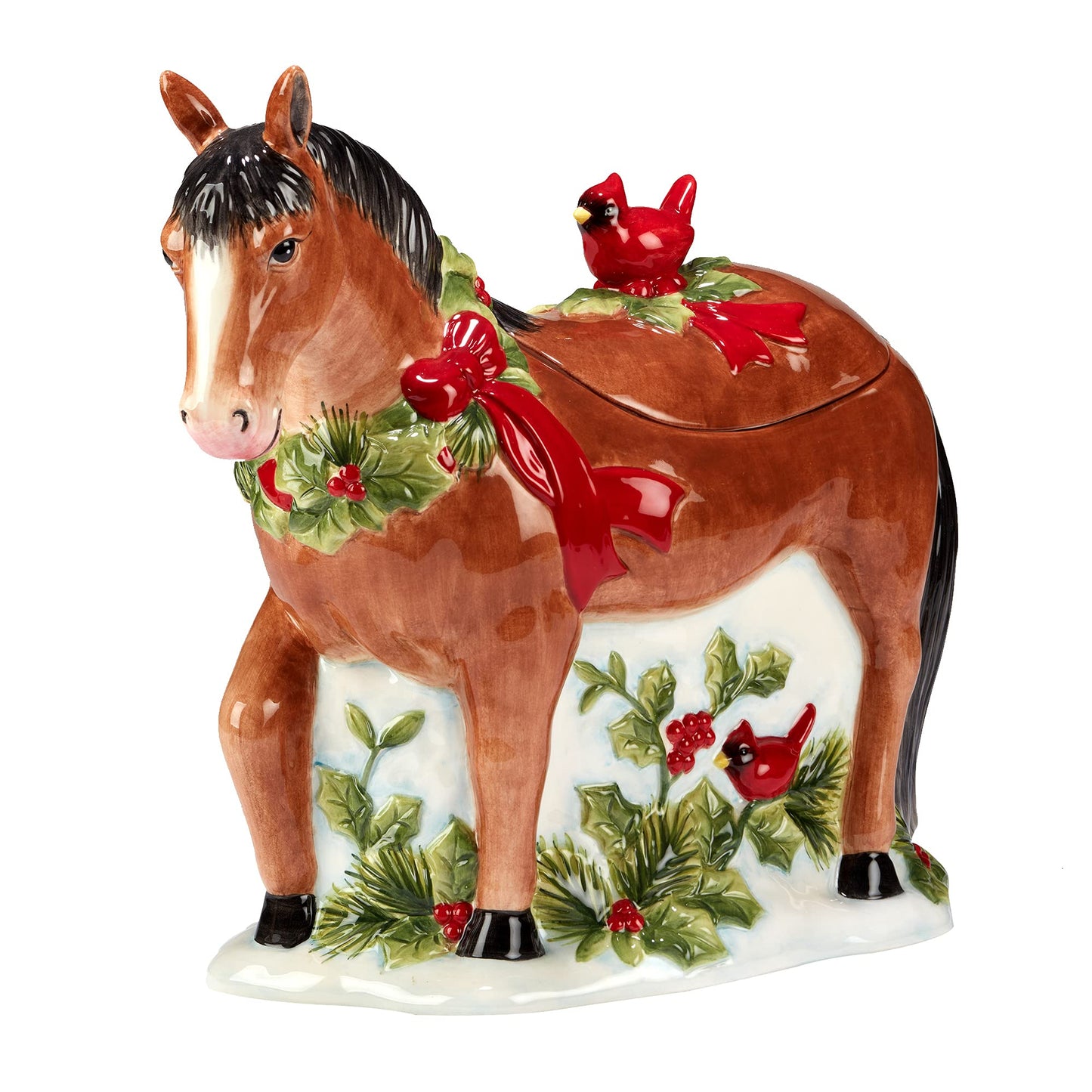 Certified International Homestead Christmas 3-D Cookie Jar, 64 oz.