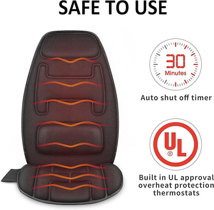 Snailax Vibration Back Massager with Heat, Massage Chair Pad with Neck Lumbar Memory Foam, 10 Vibration Motors,5 Modes, Gifts, No shiatsu