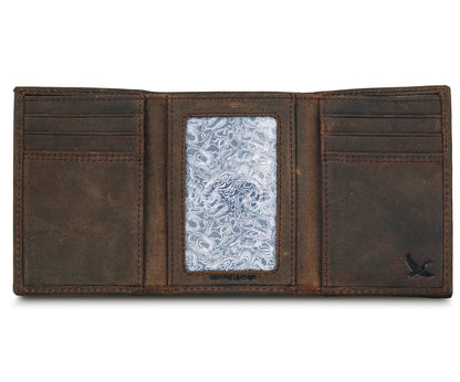 Eddie Bauer Men Signature Trifold Wallet (Available in Ripstop Nylon, Cotton Canvas, or Leather), Tan, One Size