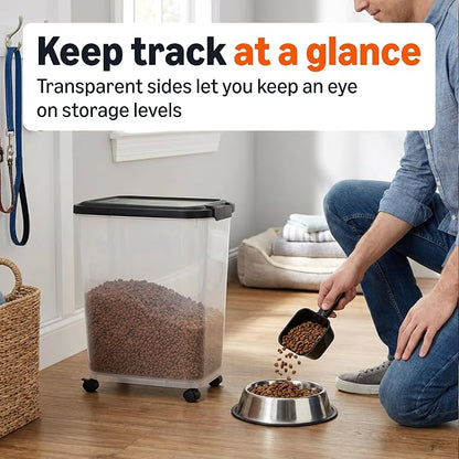 Amazon Basics Pet Food Storage Container, BPA-Free, Detachable Scoop, Secure Seal, 10lbs