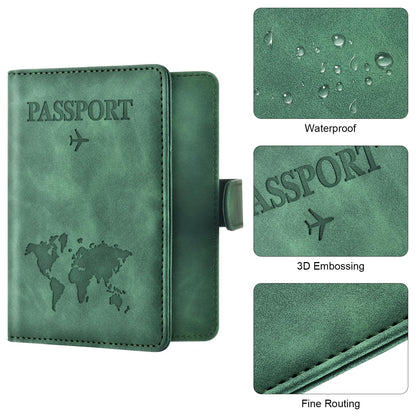 Eoehro Passport Holder for Travel Essentials, Passport Wallet Cover Case for Travel Must Haves Accessories,Passport Book Holders for Women and Men(dark green)