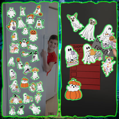 Motipuns 30 Pcs Halloween Diamond Painting Magnets Kits Diamond Art Fridge Magnet Refrigerator Sticker for Beginners Kid Adults Home Decors DIY Art Craft Gifts (Scary)