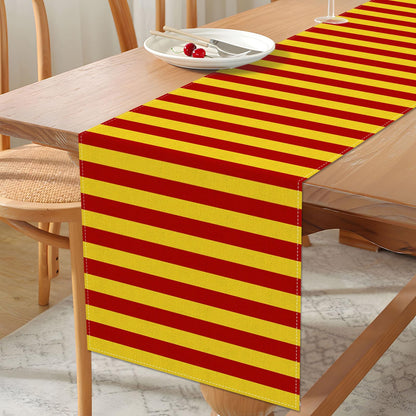Vohado Wizard Table Runner Red Golden Stripes Magical Party Decoration Halloween Witch Birthday Dining Room Home Kitchen Island Decor (13" x 108")