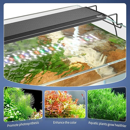 hygger Aquarium Light, 35W Full Spectrum Fish Tank LED Light, 24/7 Remote Control Adjustable Timer, Brightness and Color, Extendable Bracket, Power-Off Memory Plant Growth Lamp, Fits 24-30 Inch Tank