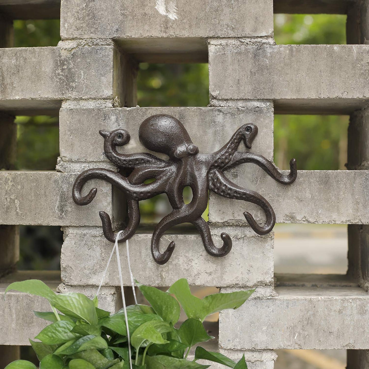 ChasBete Key Holder for Wall, Octopus Coat Hooks Wall Mounted Towel Hooks, Heavy Duty Key Hooks Decorative with 6 arms