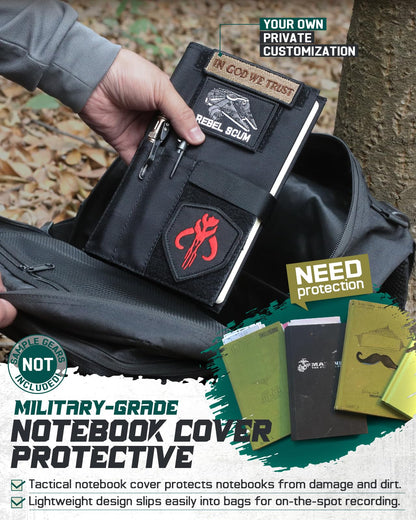LIVANS Book Cover for 5.5 x 8 in Military Log Book, with Hardcover Notebook