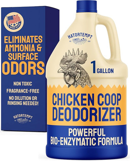 Hatortempt Chicken Coop Deodorizer & Cleaner Spray - 1 Gallon, Unscented - Ammonia Control Odor Eliminator & Coop Refresher for Chickens