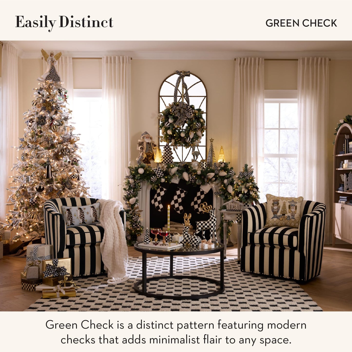 MACKENZIE-CHILDS Green Check Medium Bow