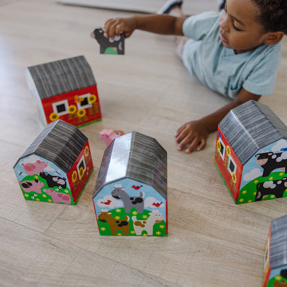 Melissa & Doug Nesting and Sorting Barns and Animals with 6 Numbered Barns and Matching Wooden Animals