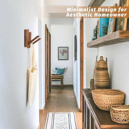 KYIAANY Wood Wall Hooks for Bathroom