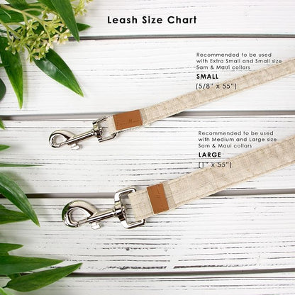 Sam and Maui Linen Blend Dog Leash with D-Ring, 4.5 FT Walking Lead for Small Dog, Mustard S