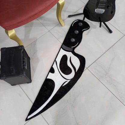 Rugendary Horror Movie Knife Shape Rug Horror Halloween Home Decorative Carpet Non Slip Machine Washable Popular Movie Mat (Ultra Soft Quality, 1x4 ft.)