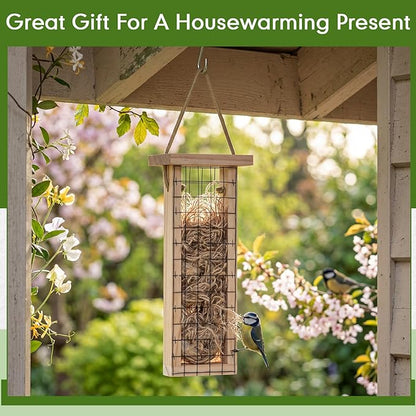 Menkxi 2 Pcs Bird Nesting Material, Hummingbird Nest Gift Enjoy Birds Gardening Outside Cute Decor Refillable Nesting Gift for Bird Lovers, Spring Garden Decoration Gifts (Grid Style)