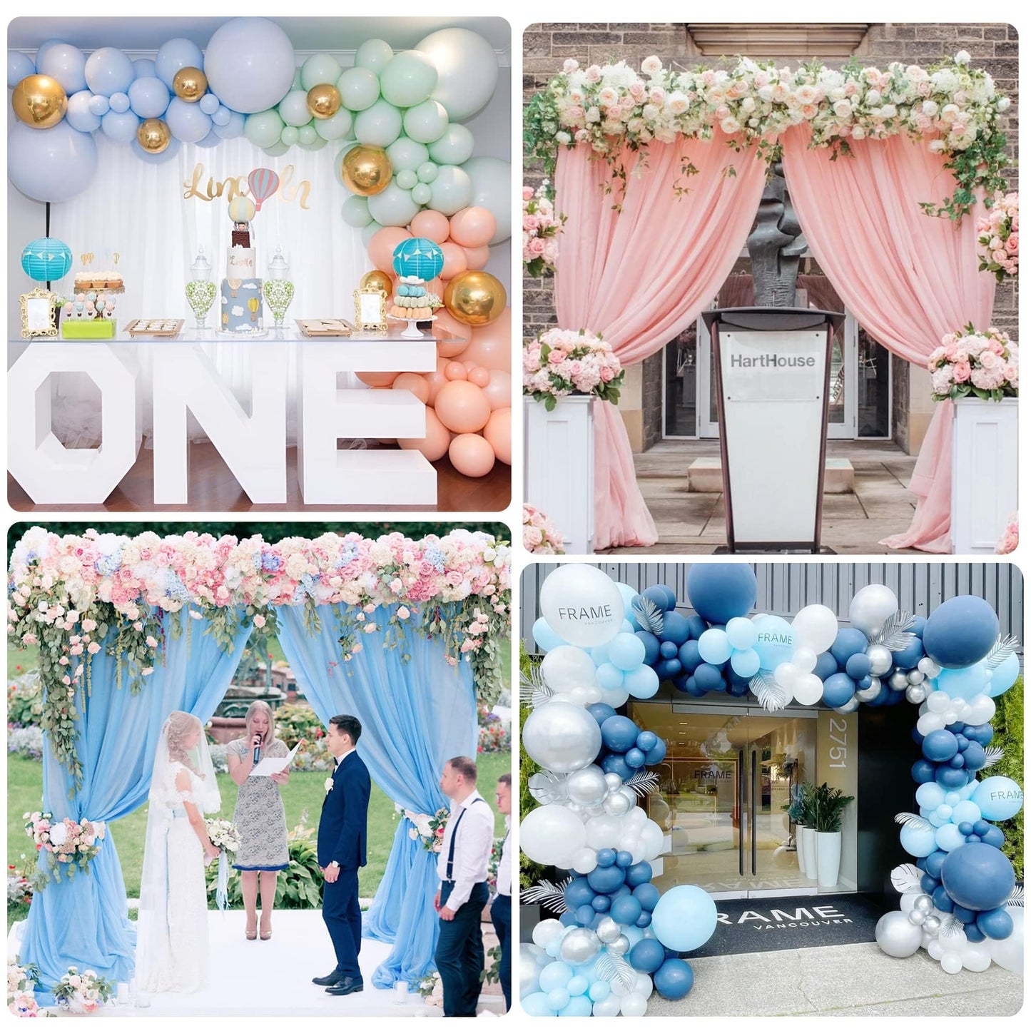 Wokceer 10 FT Backdrop Stand Heavy Duty Pipe and Drape Kit, Adjustable Black Backdrop Stands for Wedding Photo Booth Background Birthday Party Photography Exhibition Decoration