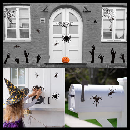 JarThenaAMCS 22 Pcs Halloween Garage Magnets Decoration Black Spider Web Hand Garage Door Decals Magnetic Refrigerator Stickers for Halloween Holiday Party Home Car