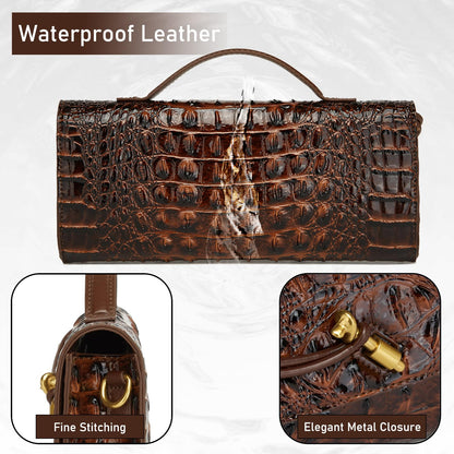 Makcr Joacbv Trendy Women Crocodile Evening Clutch Purse Crossbody Shoulder Handbag Cute Vegan Leather Satchels
