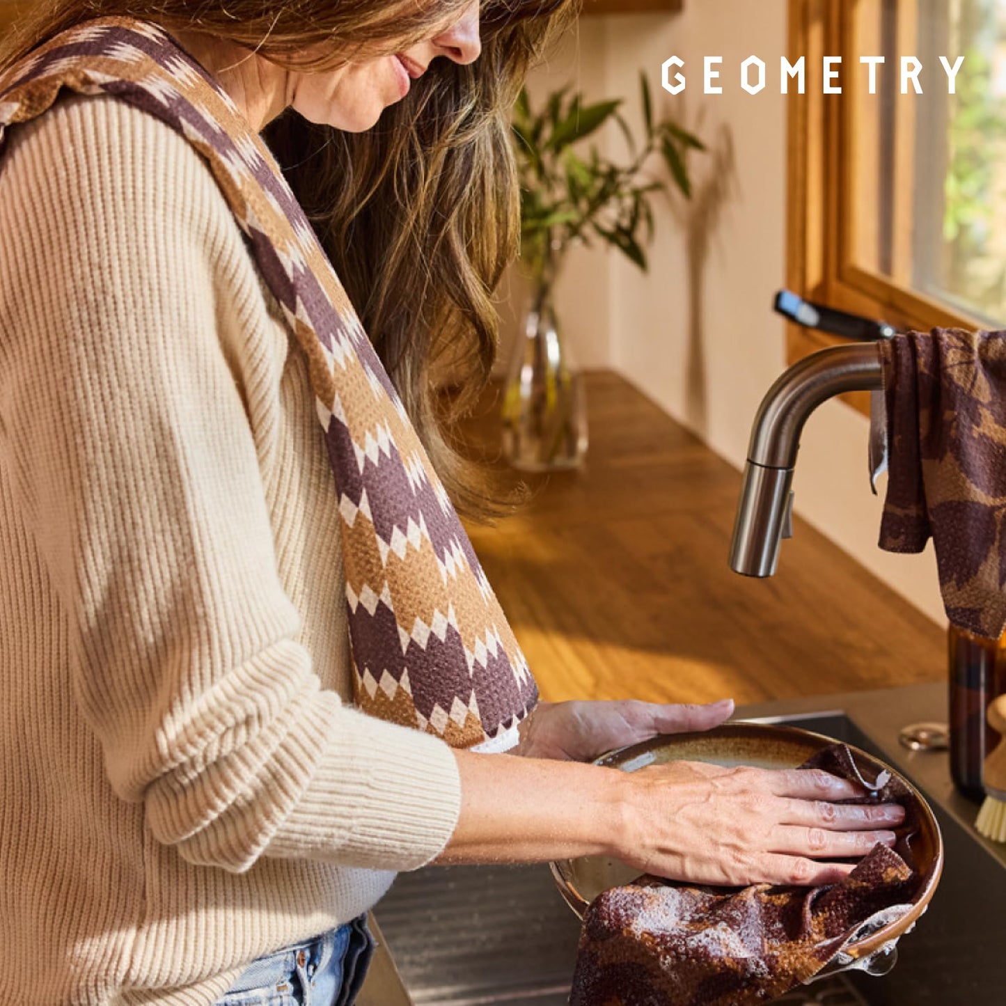 GEOMETRY Kitchen Towels - Quick Dry Microfiber Cloth Dish Towels for Kitchen Drying - Premium Quick Dry Towel - Cherry Bow, 18" x 30" - 2 Pieces