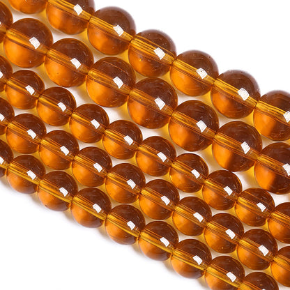 6MM 63PCS Amber Glass Spacer Loose Beads for Jewelry Making DIY Bracelet Necklace