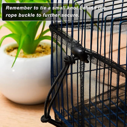 Shappy Large Bird Cage Seed Catcher,Bird Cage Cover Net Skirt Guard,Adjustable Soft Airy Mesh Net for Parrot Parakeet Macaw(59.8 x 39.4 Inch/ 152 x 100 cm,Black)