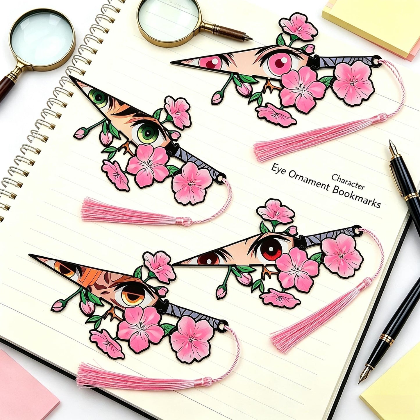 4PCS Anime Acrylic Bookmark Set Book Lovers Reading Accessories (Anime Merch)