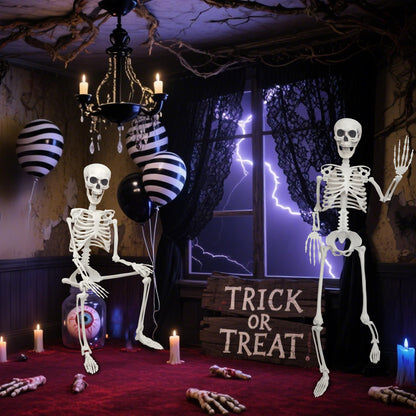 SHOCOSTO Skeleton Halloween Decor,3Ft Life Size Skeleton Full Body Plastic Human Bones for Halloween Decoration