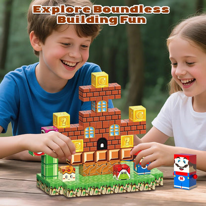 NEOFORMERS 80PCS Magnetic Blocks Building Set for Boys & Girls, STEM Educational Construction Stacking Blocks