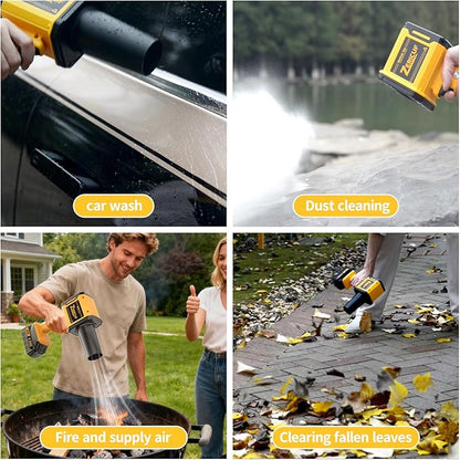Leaf Blower Cordless with 2*4.0 Ah Battery and Charger[Battery with Outdoor LED Light+Stepless Speed Control]21V 180MPH Handheld Electric Leaf Blower for Patio & Garden Dust Leaves CleaningCar Wash