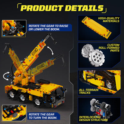 HPROMOT 5-in-1 Building Toys STEM Robotics Kits - Remote-Controlled Excavator Engineering Kit for Kids Ages 8-16 with 535 Pieces, DIY Educational Science Kits Gift for Boys & Girls