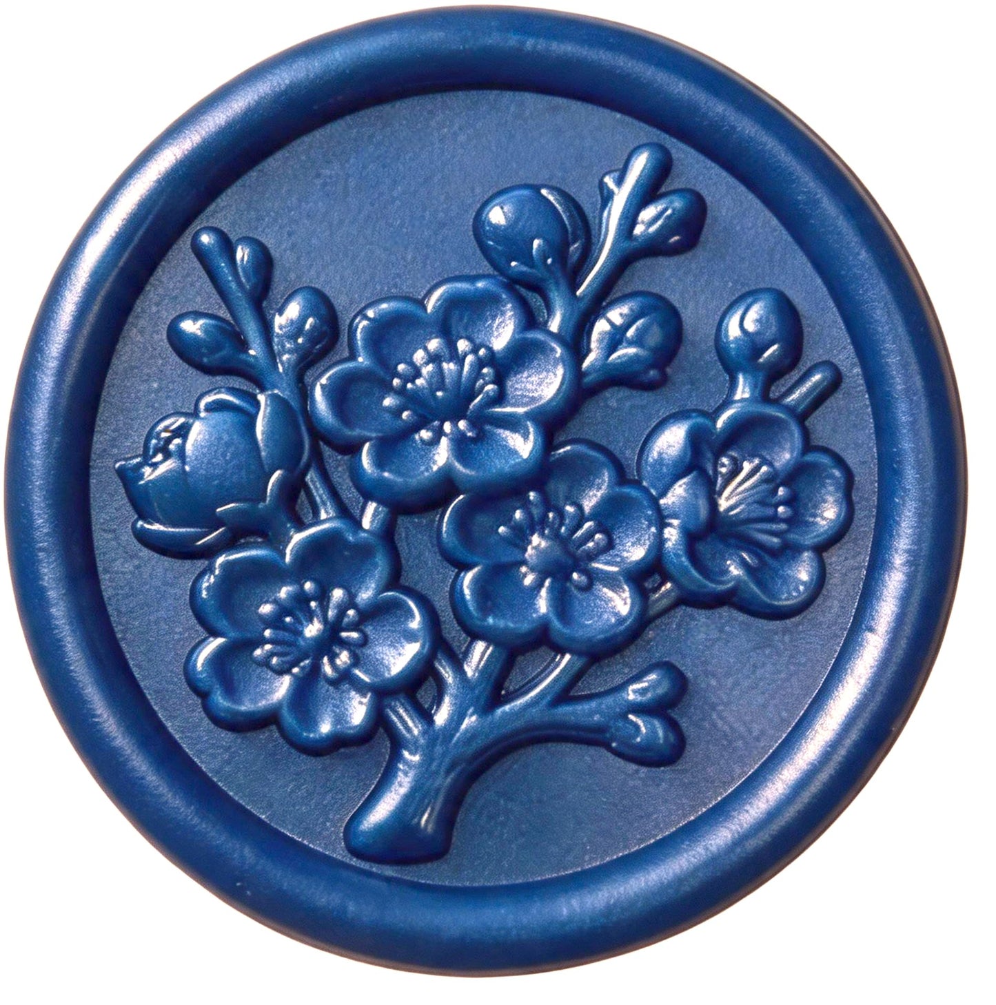 Mceal Wax Seal Stickers - 50 Pcs Plum Blossom Scholar’s Ink 3D Embossed Stickers with Strong Adhesive 30mm/1.18Inches Diameter for Invitation Gift Wrapping Christmas Holiday