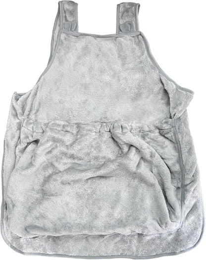 Pet Plush Carrier Apron with Adjustable Sleeping Bag Hands Free Sling Holder Cat Carrying Bonding Pouch for Small Dogs and Cats (Gray-b)