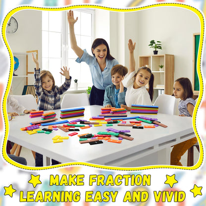Sayglossy 36 Sets Fraction Tiles Set for Math Classroom Fractions Manipulatives Math Learning Manipulatives for Home School Supplies