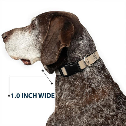 Buckle-Down Dog Collar Plastic Clip Natural Hemp 16 to 23 Inches 1.5 Inch Wide
