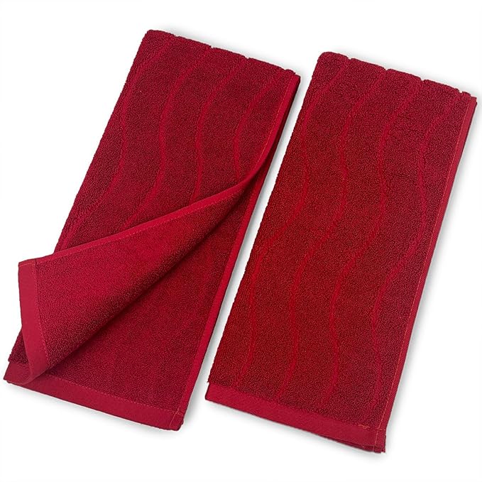 2-Piece Hand Towels for Bathroom in Red, Super Soft Decorative Hand Towel Set