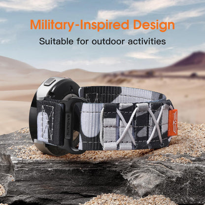 Bandletic 20mm Band Compatible with Samsung Galaxy Watch 7/6/5/4 44mm 40mm/FE 40mm/6 Classic 47mm 43mm/5 Pro/4 Classic/3 41mm, Military Rugged Nylon Sport Strap