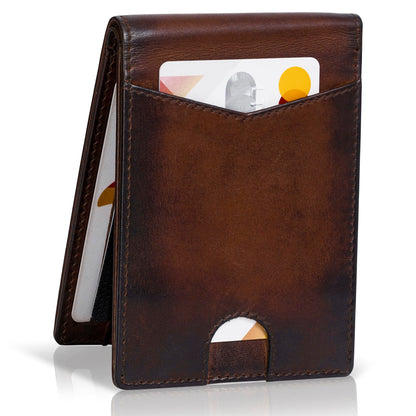 BULL GUARD Bifold Leather Wallet Slim No Air Tag