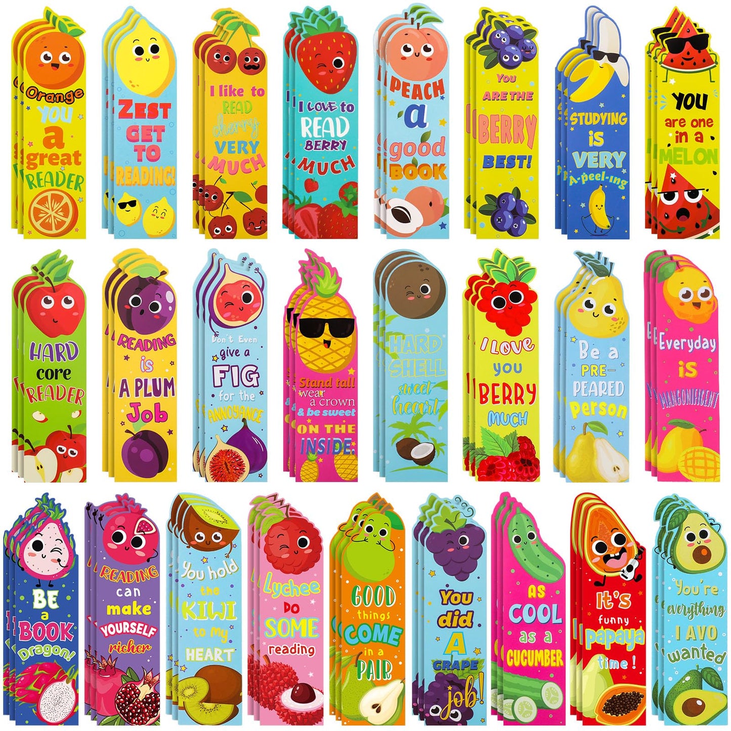 Fainne 250 Pcs Scented Bookmarks Kids Bulk Scratch and Sniff Bookmarks Fun Fruit Food Assorted Educational Bookmark for Students Teens Reader 25 Styles, 25 Scents