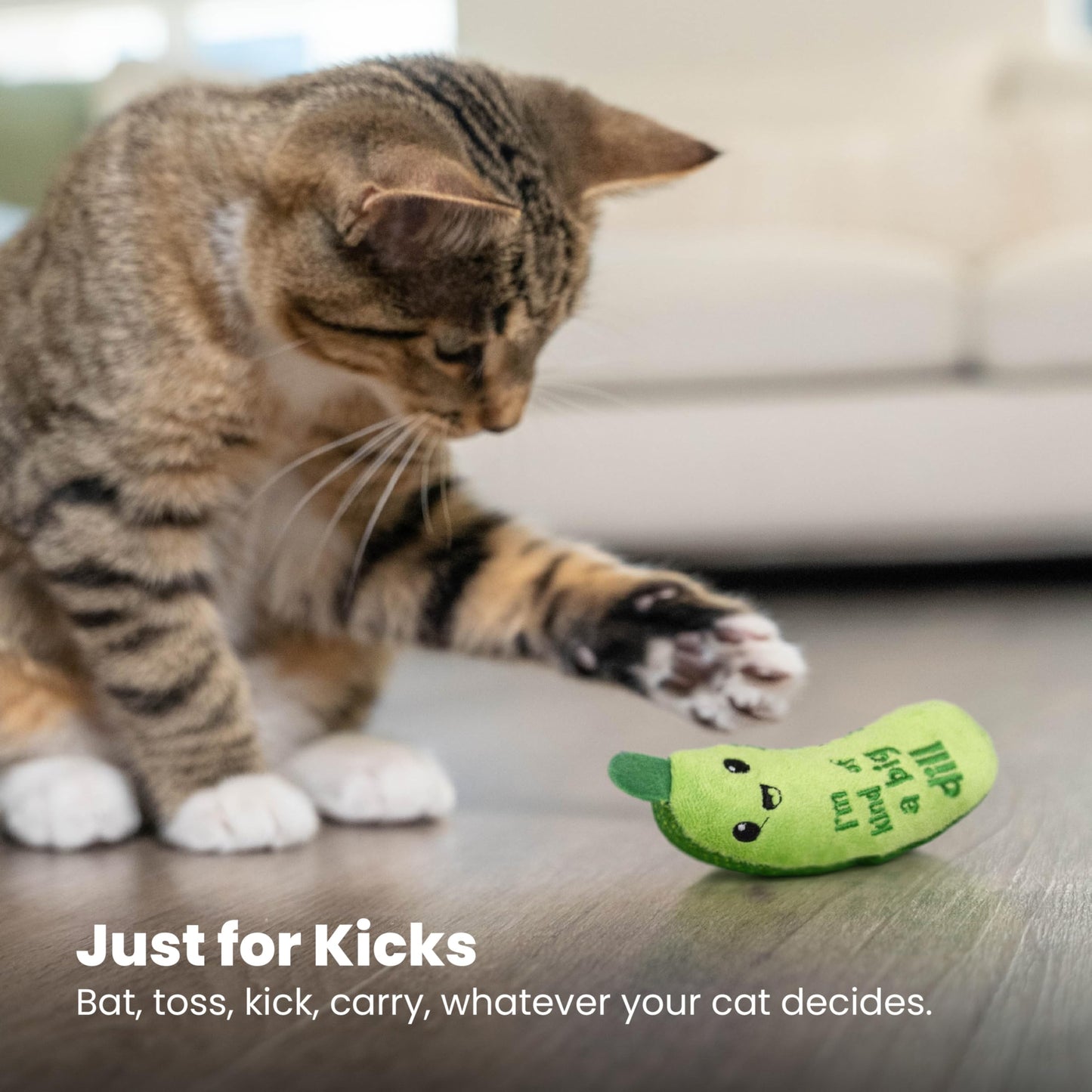 Catstages Crunchy Pickle Kicker Dental Catnip Cat Toy